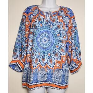 Ruby Rd Boho Paisley‎ Peasant Festival Blouse Medium